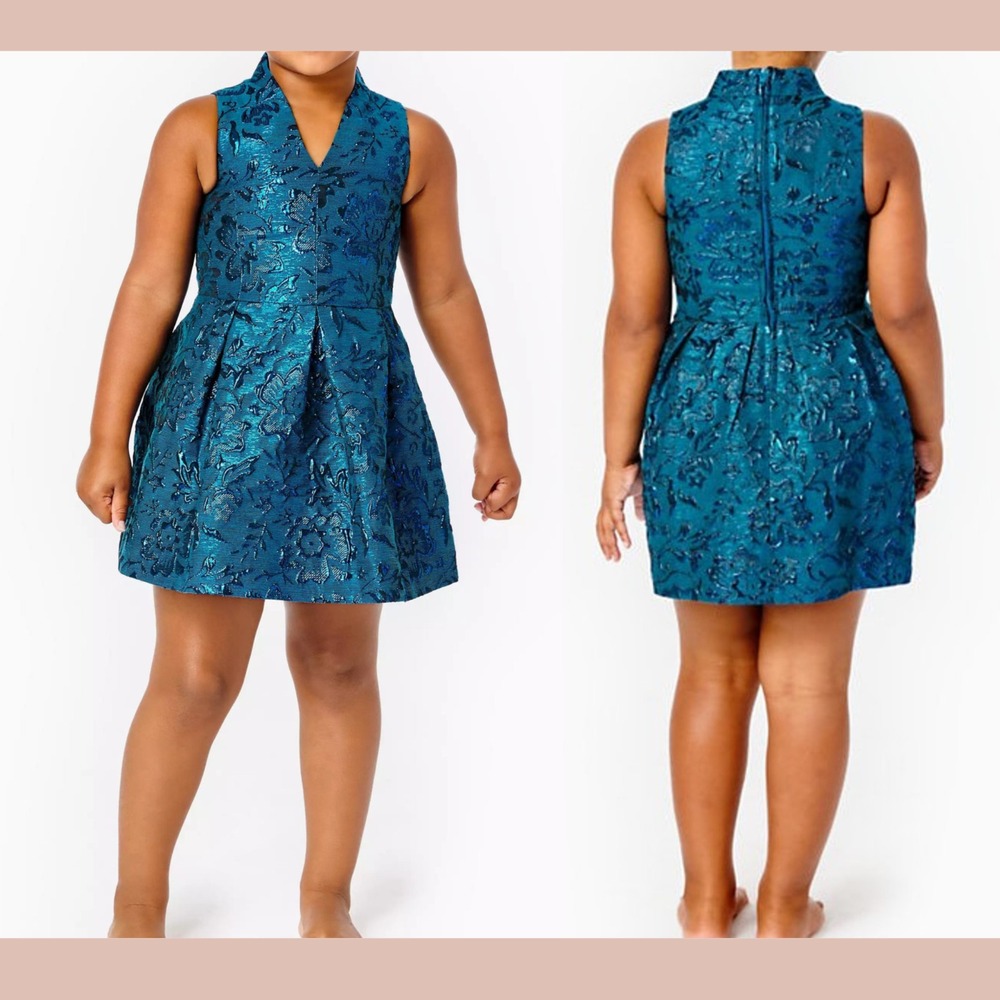 NWT $118 LILLY PULITZER [ 3 ] Mini Tanlee Dress Teal Bay‎ Blooming Brocade U1374